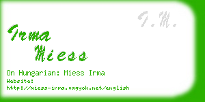 irma miess business card